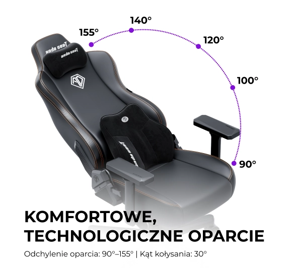 Anda Seat Novis Plus XL Gamingowy do 150kg Tkanina Szary - Kup na Raty - RRSO 0%