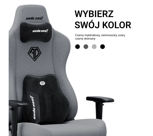 Anda Seat Novis Plus XL Gamingowy do 150kg Tkanina Szary - Kup na Raty - RRSO 0%