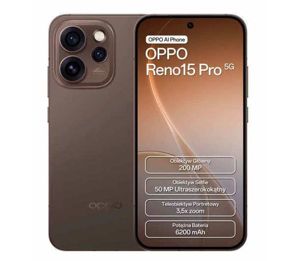 OPPO Reno15 Pro 5G 12/512GB 6,32" 120Hz 200Mpix Brązowy