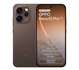 OPPO Reno15 Pro 5G 12/512GB 6,32" 120Hz 200Mpix Brązowy - Kup na Raty - RRSO 0%