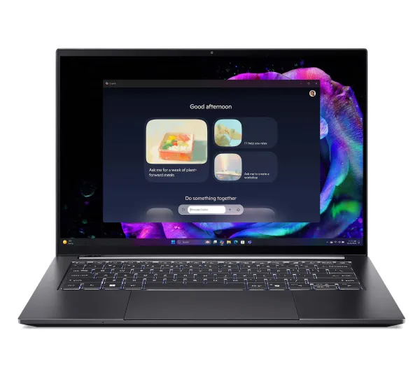 Acer Swift X 14 SFX14-73G OLED 14,5" Ultra 7 255H 32GB RAM 1TB Dysk SSD RTX5060 DLSS4 Win11 Szary Funkcje AI