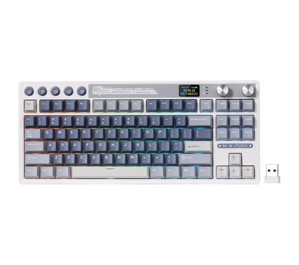 Royal Kludge RK-M87 Ocean Blue Beige Switch Biało-Niebieski