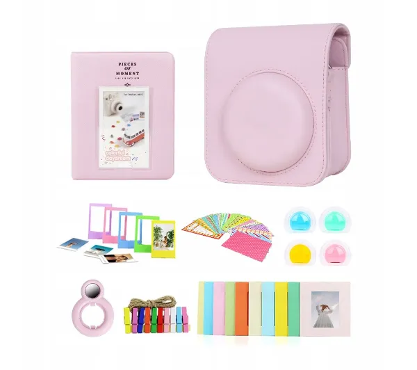 Pokrowiec LoveInstant Zestaw 8w1 Akcesoria Do Fujifilm Instax Mini 12 / Różowy