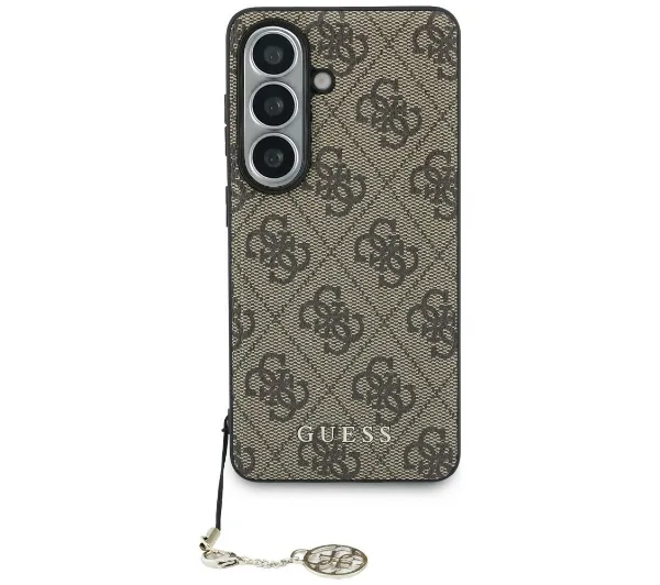 Guess 4G Classic Logo Charm MagSafe do Galaxy S26 Brązowy