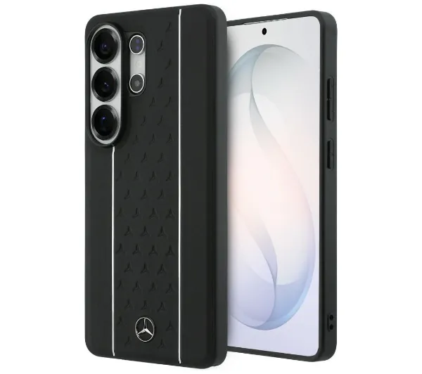 Etui MERCEDES Laurel Leaves Stripes MagSafe do Samsung Galaxy S26 Ultra Czarno-biały