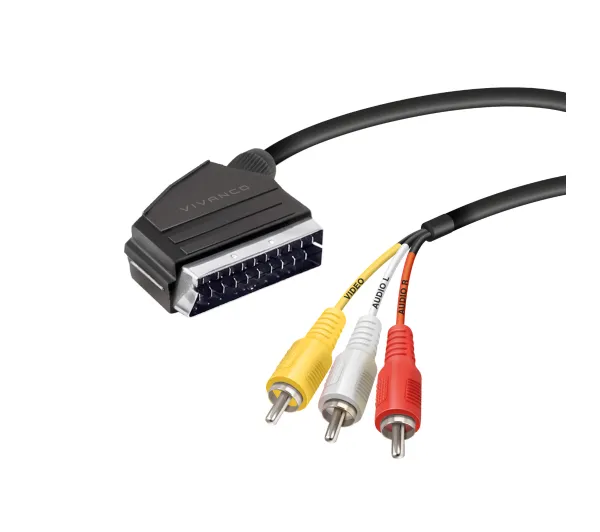 Vivanco VVVSCAR3RCA20MM SCART - 3x RCA 2m Czarny