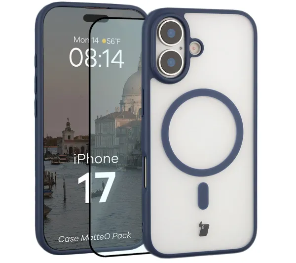 Bizon Case MatteO Pack do iPhone 17 Granatowy
