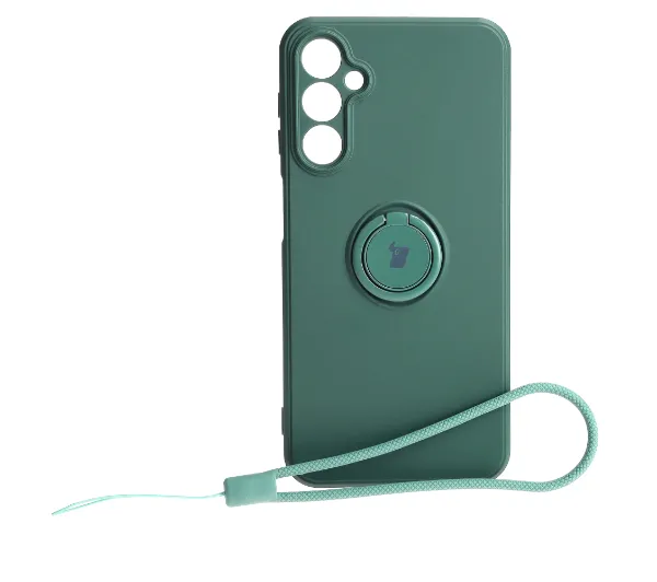 Bizon Silicone Ring Sq do Galaxy A24 4G Ciemnozielony