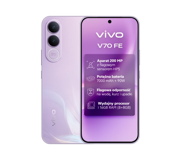 vivo V70 FE 5GB 8/256GB 6,83" 120Hz 200Mpix Fioletowy