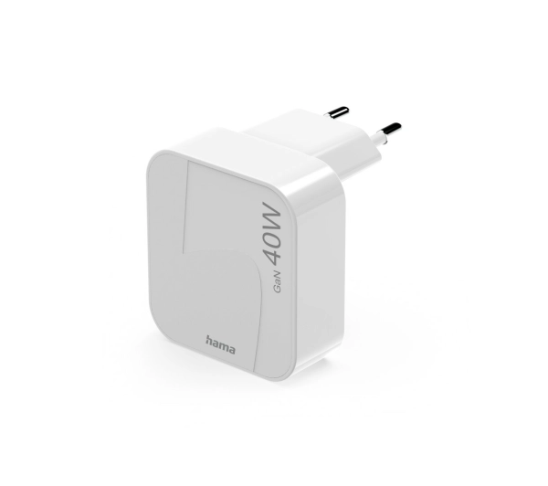 Hama 201955 GaN 2x USB-C 40W Składana Biały
