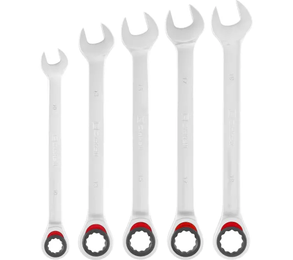 Einhell Zestaw kluczy płasko-oczkowych z grzechotką 10-19 mm - 5 szt.
