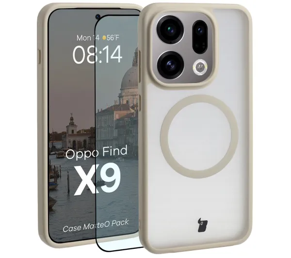 Bizon MatteO Pack do Oppo Find X9 Beżowy
