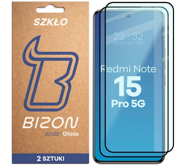 Bizon z ramką Glass Edge Duo do Xiaomi Redmi Note 15 Pro 5G 2 sztuki