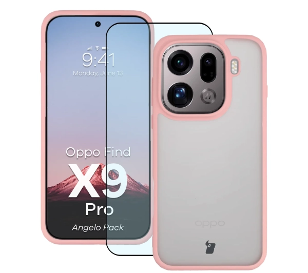 Bizon Angelo Pack do Oppo Find X9 Pro Jasnoróżowy
