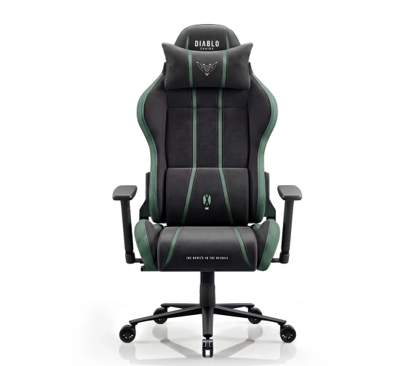 Diablo Chairs X-One 2.0 King Forest Green Gamingowy do 160kg Tkanina Czarno-Zielony