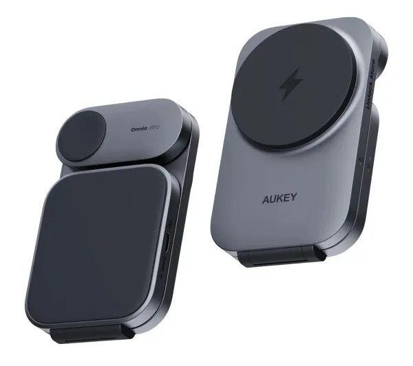 Aukey LC-MC312P MagFusion Z Qi2 3w1 15W Szary