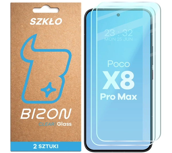 Bizon na ekran Glass Clear Duo do Xiaomi POCO X8 Pro Max 2 sztuki