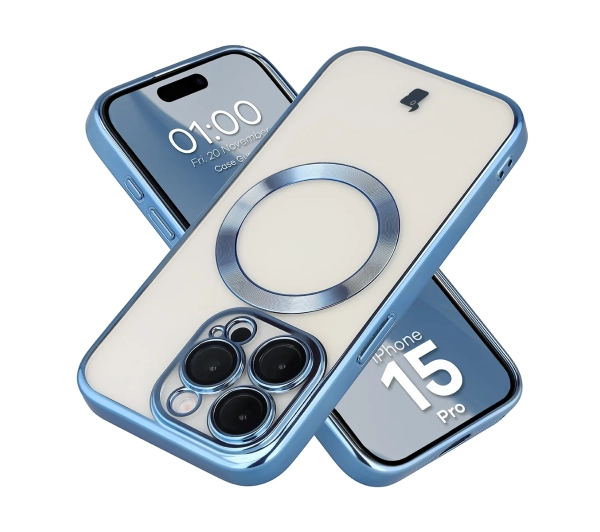 Bizon Case GuardO do iPhone 15 Pro Jasnoniebieski