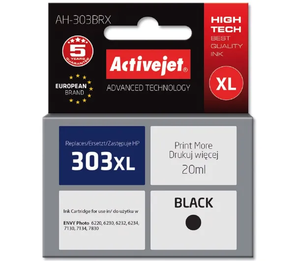 ActiveJet AH-303BRX (zamiennik 303XL) Czarny 20 ml