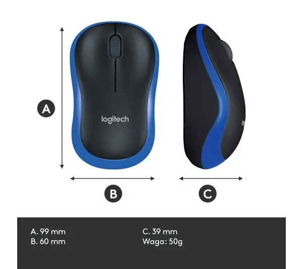 Logitech M185 Czarno-niebieski