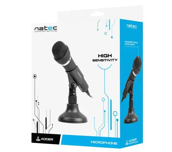 Natec ADDER Przewodowy Dynamiczny Czarny