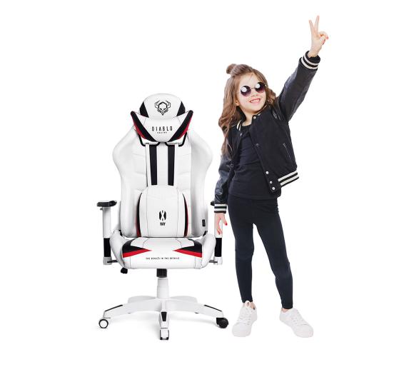 fotel gamingowy Diablo Chairs X-Ray Kids Size (biało-czarny)