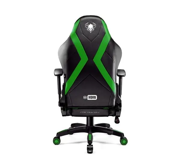 Diablo Chairs X-Horn 2.0 Normal Size Gamingowy do 160kg Skóra ECO Czarno-zielony - Kup na Raty - RRSO 0%