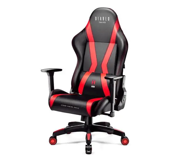 Diablo Chairs X-Horn 2.0 King Size Gamingowy do 180kg Skóra ECO Czarno-czerwony - Kup na Raty - RRSO 0%
