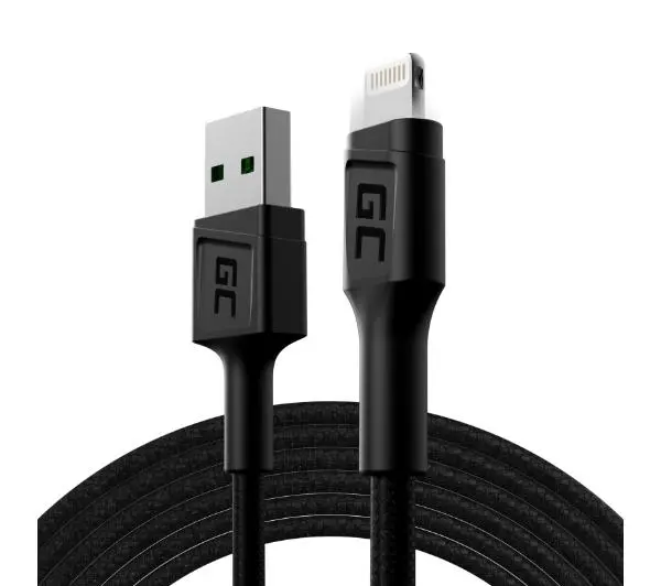 Green Cell Ray USB do Lightning 2m Czarny