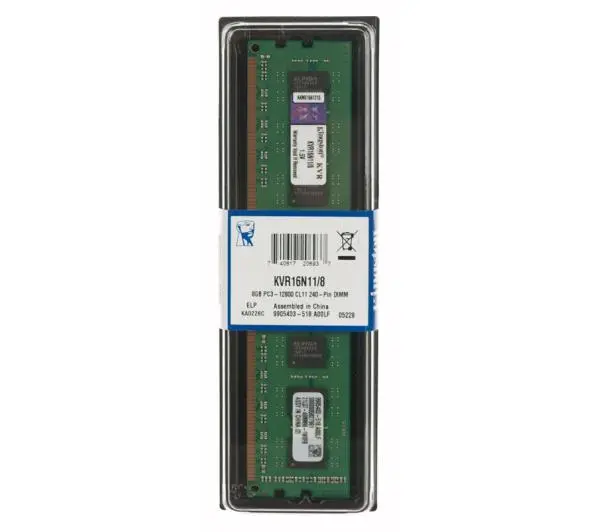 Pamięć Kingston ValueRAM, DDR3, 8 GB, 1600MHz, CL11 (KVR16N11/8)