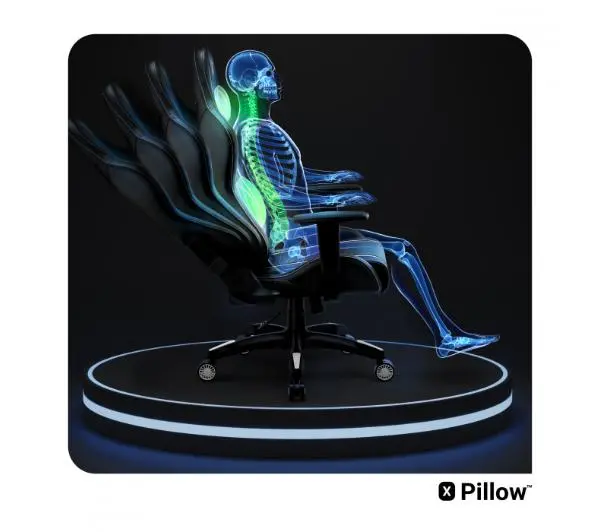 Diablo Chairs X-One 2.0 King Size Gamingowy do 160kg Skóra ECO Tkanina Czarno-biały - Kup na Raty - RRSO 0%