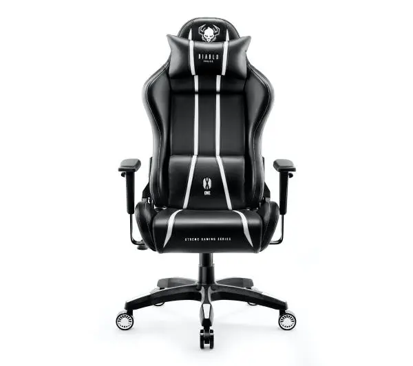 Diablo Chairs X-One 2.0 King Size Gamingowy do 160kg Skóra ECO Tkanina Czarno-biały