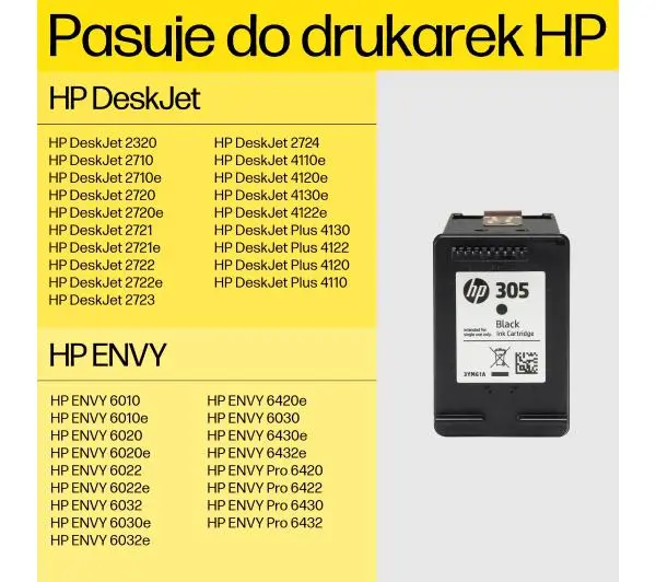HP 3YM61AE nr 305  Czarny 2 ml