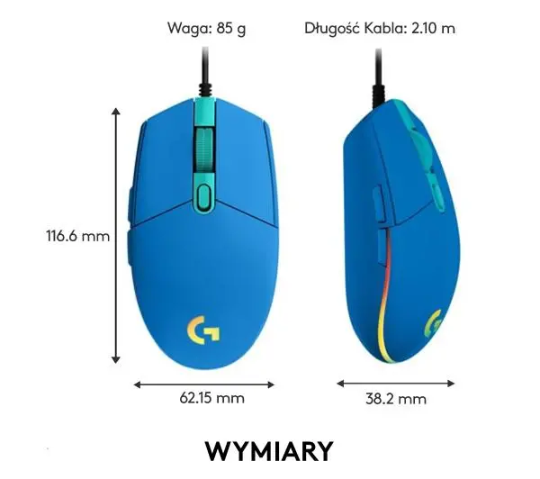 Logitech G102 LIGHTSYNC Niebieski
