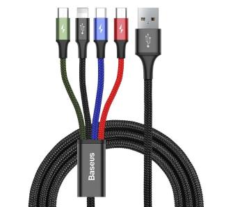 kabel Baseus Fast 4w1 USB-C / Lightning / 2x Micro 3,5A 1,2m (czarny)