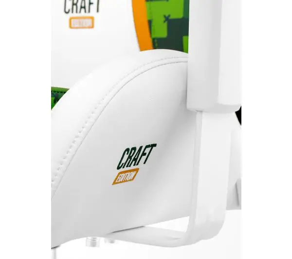 Diablo Chairs X-One 2.0 Craft Normal Size Gamingowy do 160kg Skóra ECO Tkanina Biało-zielony - Kup na Raty - RRSO 0%