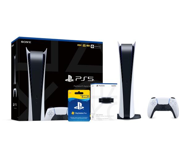 konsola PS5 Digital Sony PlayStation 5 Digital Edition + kamera + subskrypcja PlayStation Plus 3 m-ce