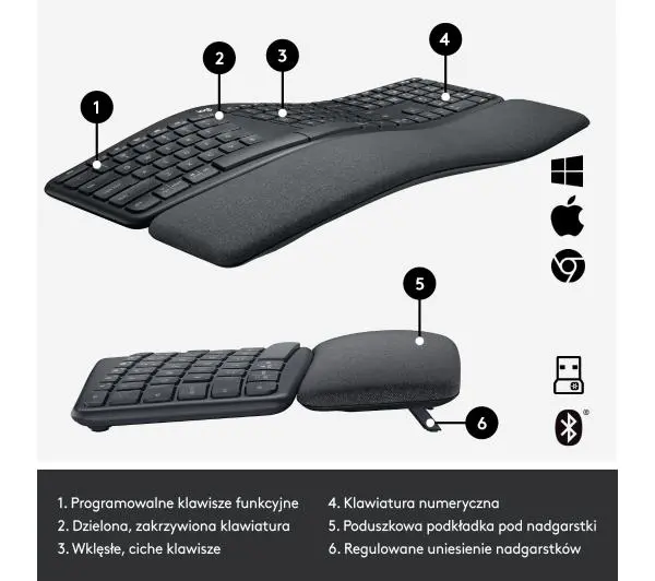Logitech Ergo K860 Grafitowy - Kup na Raty - RRSO 0%
