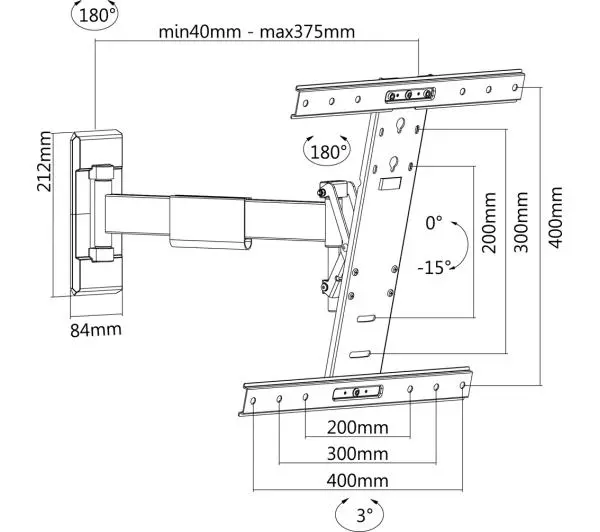 Arkas LDW 165T CZ od 32" do 65" Max 30kg