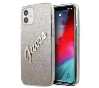 Guess Glitter Gradient GUHCP12SPCUGLSGO do iPhone 12 mini Złoty