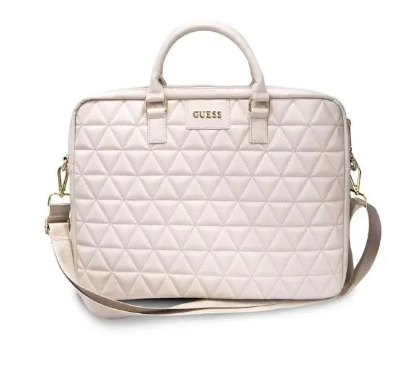 Torba do laptopa GUESS Quilted Computer Bag 16 cali Różowy