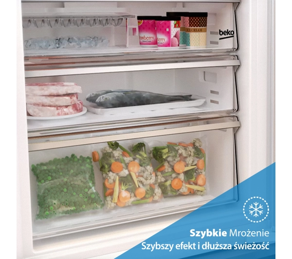 Beko b300 BCNE400E40SN Pełny No Frost 194cm Szuflada z kontrolą wilgotności - DRUGI -30%, ALBO 5-TY ZA 1ZŁ - Kup na Raty - RRSO 0%