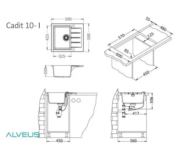 Alveus Cadit 10 1132020 Granitowy Beton - DRUGI -30%, ALBO 5-TY ZA 1ZŁ - Kup na Raty - RRSO 0%