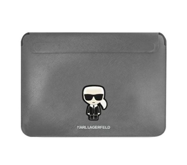 Karl Lagerfeld Saffiano Ikonik Sleeve 13/14" Srebrny