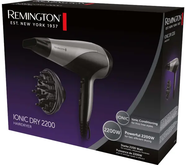 Remington Ionic Dry 2200 D3190S Jonizacja Dyfuzor Zimny nawiew 2200W 2 prędkości 3 temperatury - ⚡ BESTSELLERY ⚡