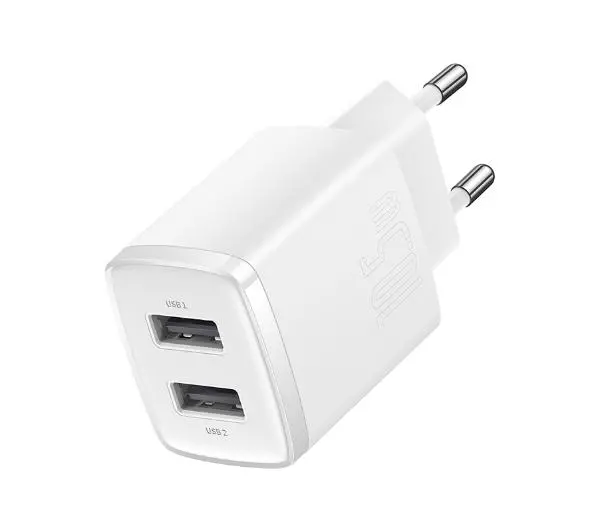 Baseus CCXJ010202, 2x USB, 10.5W Biały