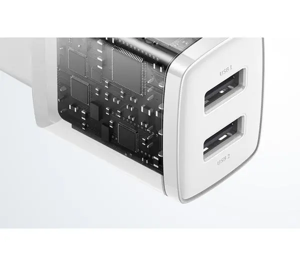 Baseus CCXJ010202, 2x USB, 10.5W Biały