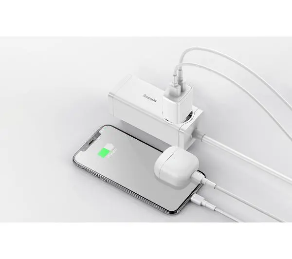 Baseus CCXJ010202, 2x USB, 10.5W Biały
