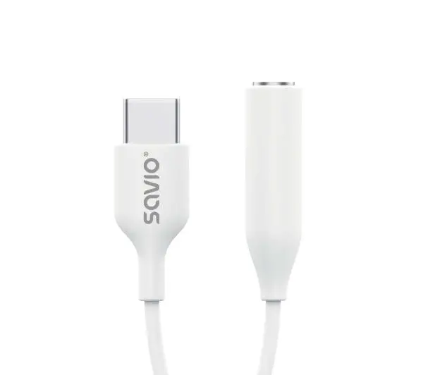 Savio AK-52 USB-C - jack 3,5mm Biały