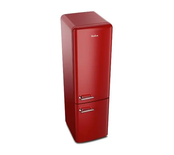 Amica FK3495.3FRAA Pełny No Frost 186,5cm Szuflada z kontrolą wilgotności Czerwony - DRUGI -30%, ALBO 5-TY ZA 1ZŁ - Kup na Raty - RRSO 0%